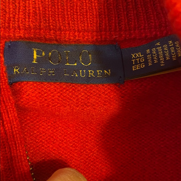 Ralph Lauren Men's Bold Red Zip-Up Sweater Sz XXL. - Picture 2 of 4